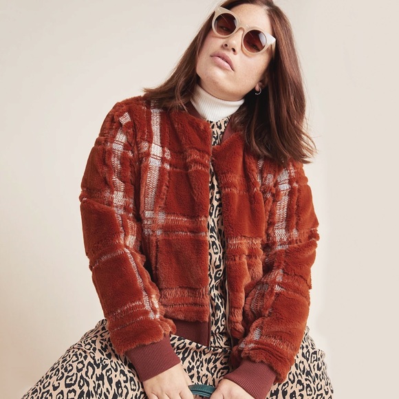Anthropologie Jackets & Blazers - NWT Anthropologie Teddy Bomber Jacket Red Size XL